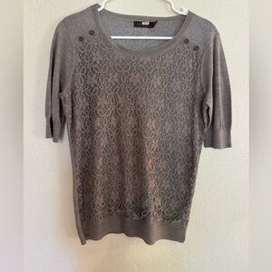 The Limited Women’s Gray Lace Front Blouse